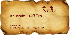 Krucsó Nóra névjegykártya